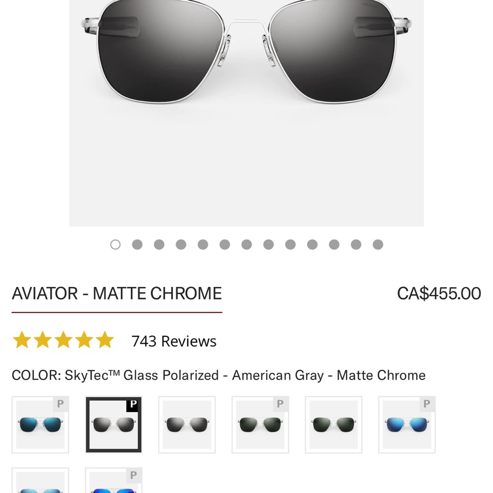 Randolph Engineering aviator sunglasses 140mm